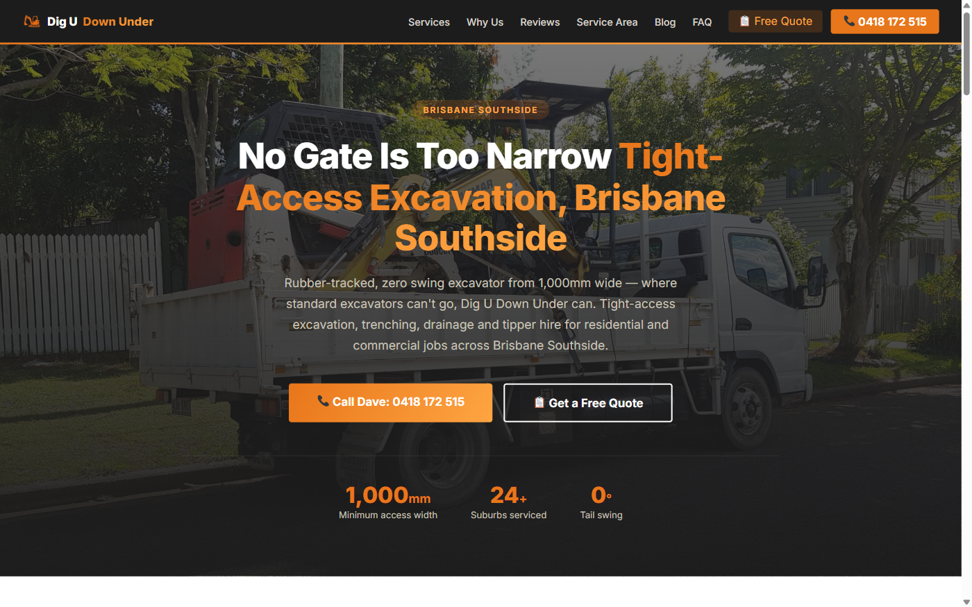 Dig U Down Under website built by aisharp